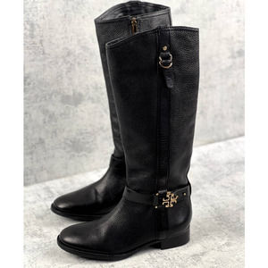 Tory Burch Elina 30mm Riding Black Boot Size 9.5